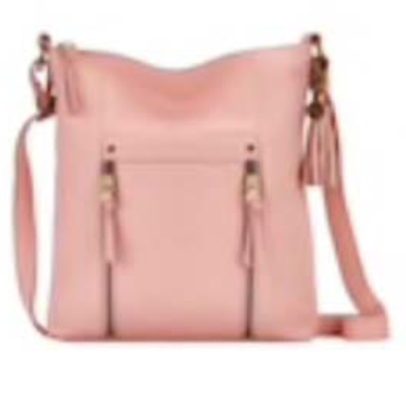 CROSSBODY THE SAK LADERA LEATHER BAG, PINK, TOP ZIPPER CLOSURE, LOTS OF POCKETS, - Picture 7 of 7